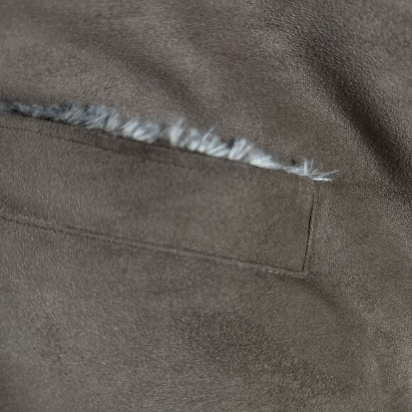 Lolē Faux suede faux fur taupe coat ultra soft and warm Medium - Picture 10 of 12